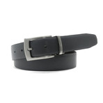 Caden Reversible Dress Belt // Black + Gray (34)