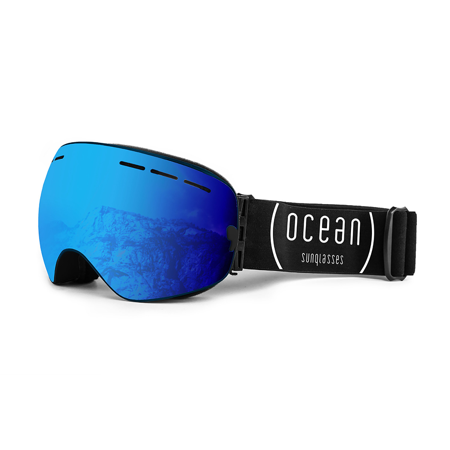 CERVINO // Ski Goggles // Matte Black + Blue Revo Lens - Ocean ...