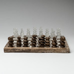 Small // Brown Onyx + White Onyx Polished Chess Set