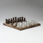 Small // Brown Onyx + White Onyx Polished Chess Set