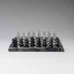 Small // Gray Onyx + White Onyx Polished Chess Set