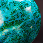 Large // Genuine Polished Chrysocolla Sphere + Round Acrylic Stand