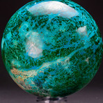 Large // Genuine Polished Chrysocolla Sphere + Round Acrylic Stand