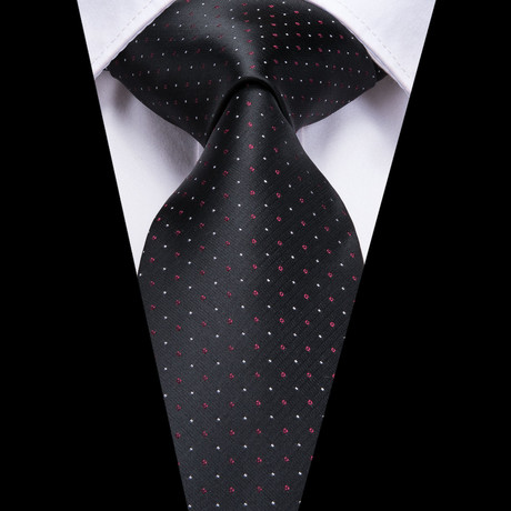 Nicos Silk Dress Tie // Black + Red