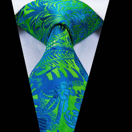 Kosmos Silk Dress Tie // Green