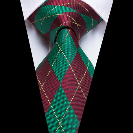 Homer Silk Dress Tie // Red + Green