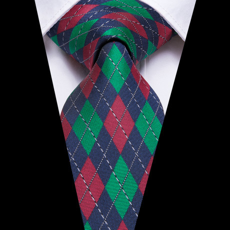 Icarus Silk Dress Tie // Blue + Red + Green
