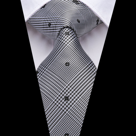 Philip Silk Dress Tie // Black + White