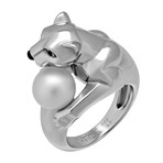 Cartier 18k White Gold Multi-Stone Panther Ring // Ring Size: 6 // Pre-Owned