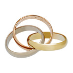 Cartier 18k Three-Tone Gold Trinity Medium Ring // Ring Size: 5.25 // Pre-Owned
