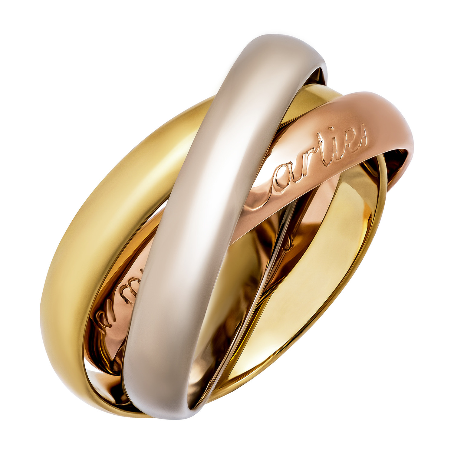 Cartier 18k Three-Tone Gold Le Must Trinity Small Ring // Ring Size: 5.