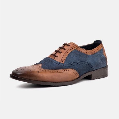 Jason Brogue // Tan + Navy (UK 8)