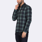 Atticus Dress Shirt // Navy + Green (XS)