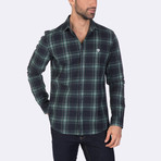 Atticus Dress Shirt // Navy + Green (S)
