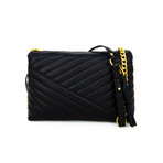 Quilted Crossbody // Black + Gold