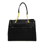 Quilted Handbag // Black + Gold