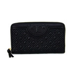 Zip-Around Quilted Wallet // Black + Gold