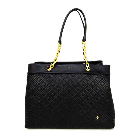 Quilted Handbag // Black + Gold