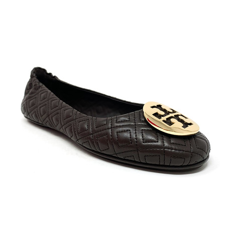 Women's Quilted Minnie Leather Ballet Flat // Espresso (US: 5)