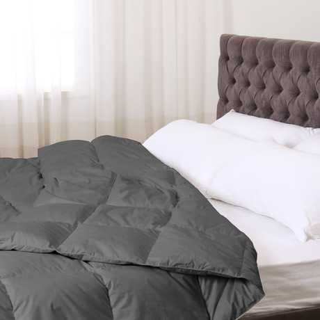 White Duck Down Comforter // Charcoal Gray (Twin/Twin Xl)