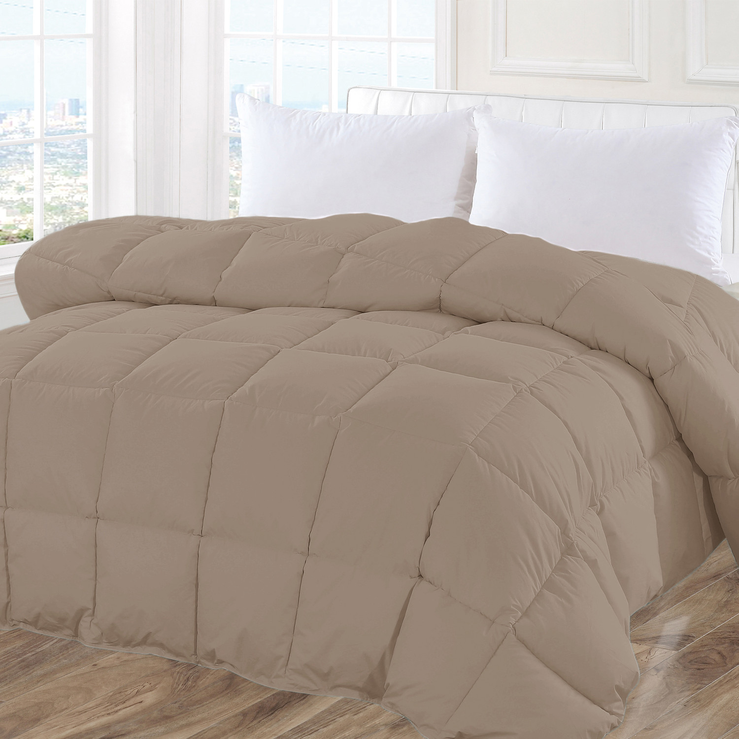 White Duck Down Comforter Simply Taupe King Home Tech