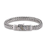 Sterling Silver + 18K Gold Woven Chain Bracelet