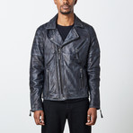 Leather Biker Jacket // Gray (3XL)