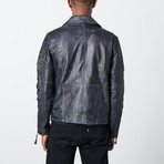Leather Biker Jacket // Gray (M)