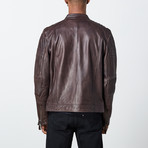 Chance Leather Jacket // Brown (4XL)