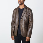 Carlos Leather Jacket // Brown (XL)