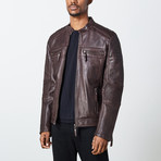 Chance Leather Jacket // Brown (3XL)