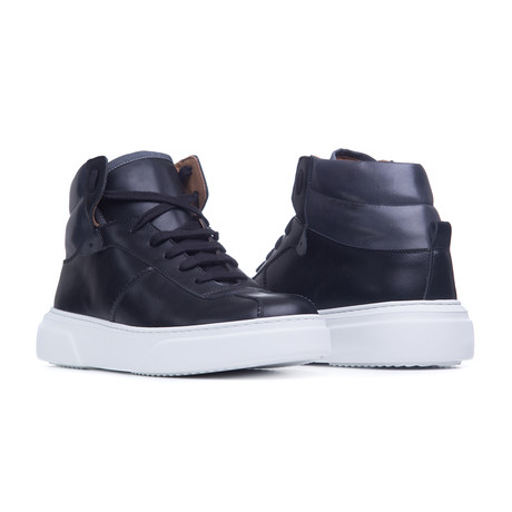 Portofino 3 Leather Shoes // Black + Gray (Euro: 40)