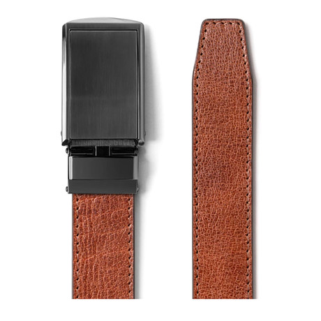 Full Grain Leather Belt // Cayenne + Gunmetal Buckle