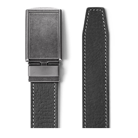 Full Grain Leather Belt // Ash + Graphite Buckle