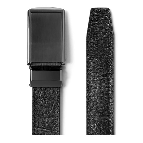 Top Grain Leather Belt // Black + Gunmetal Buckle