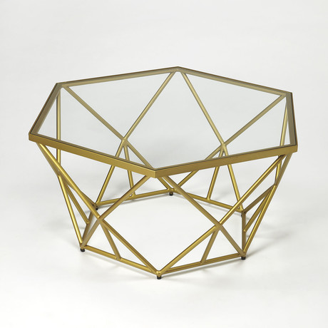 Viscony Gold Powder Coated Cocktail Table
