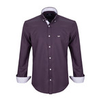 Ferdinand Dress Shirt // Purple + Ecru (XL)