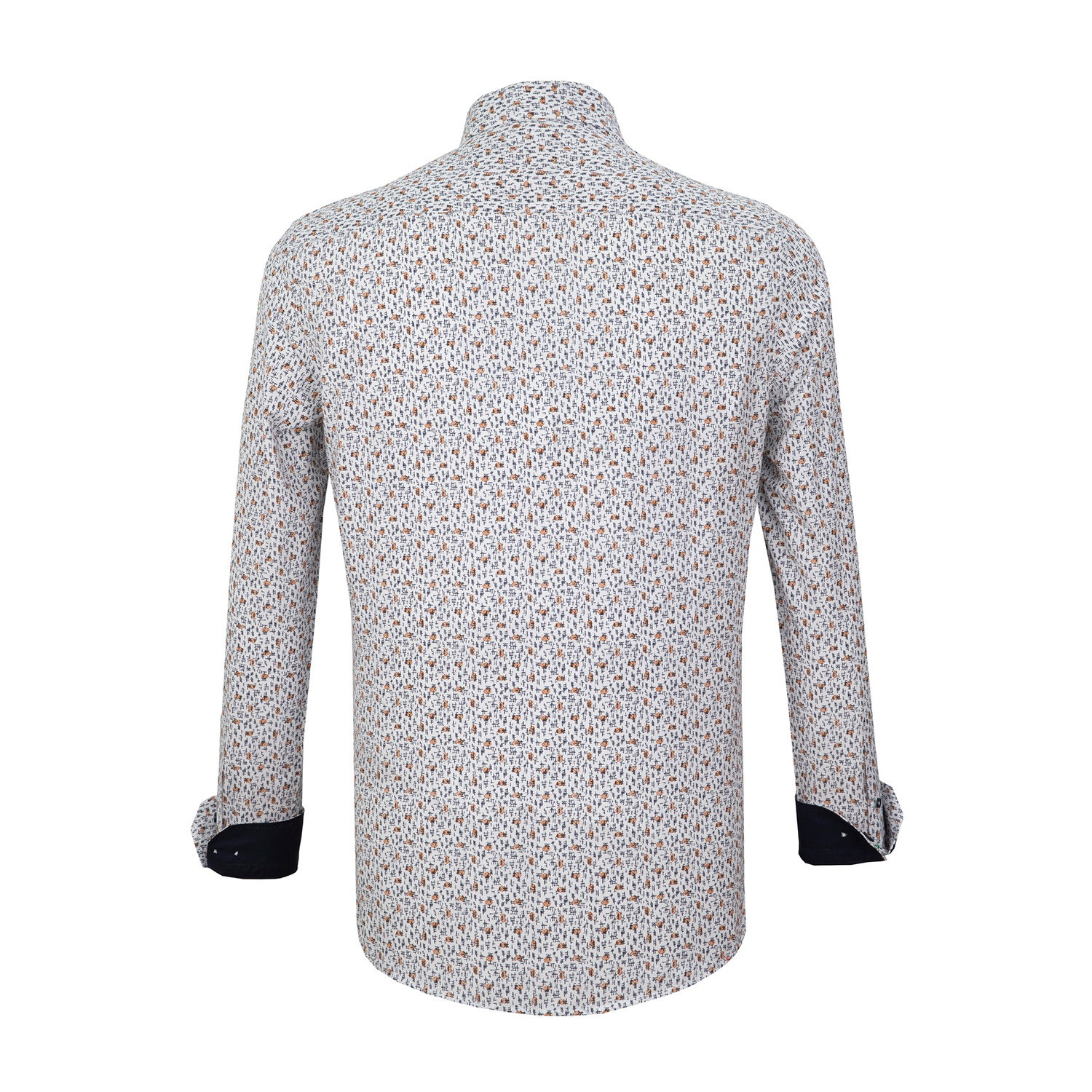 Shamus Dress Shirt // White + Navy (XL) - Paul Parker - Touch of Modern