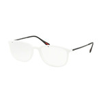 Prada // Men's Matte White Optical Frame // Matte White + Gunmetal