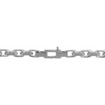 Sterling Silver Flat Oval Link Bracelet // 6.6mm