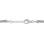 Sterling Silver Fancy Curb Adjustable Bracelet