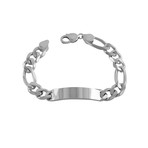 Sterling Silver Figaro ID Bracelet // 11mm