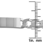 Sterling Silver Figaro ID Bracelet // 8mm