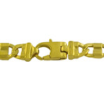 18K Yellow Gold Plated Sterling Silver Fancy Link Bracelet // 8.5mm