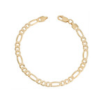 18K Yellow Gold Plated Sterling Silver Figaro Bracelet