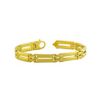 18K Yellow Gold Plated Sterling Silver Fancy Link Bracelet