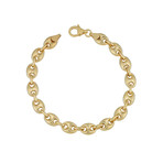 18K Yellow Gold Plated Sterling Silver Puffed Mariner Bracelet