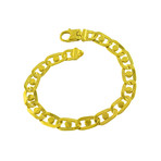 18K Yellow Gold Plated Sterling Silver Round Fancy Link Bracelet // 10mm