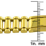 18K Yellow Gold Plated Sterling Silver Fancy Link Bracelet // 10mm