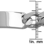 Sterling Silver Figaro ID Bracelet // 11mm